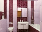 бело-фиолетовый дизайн ванной